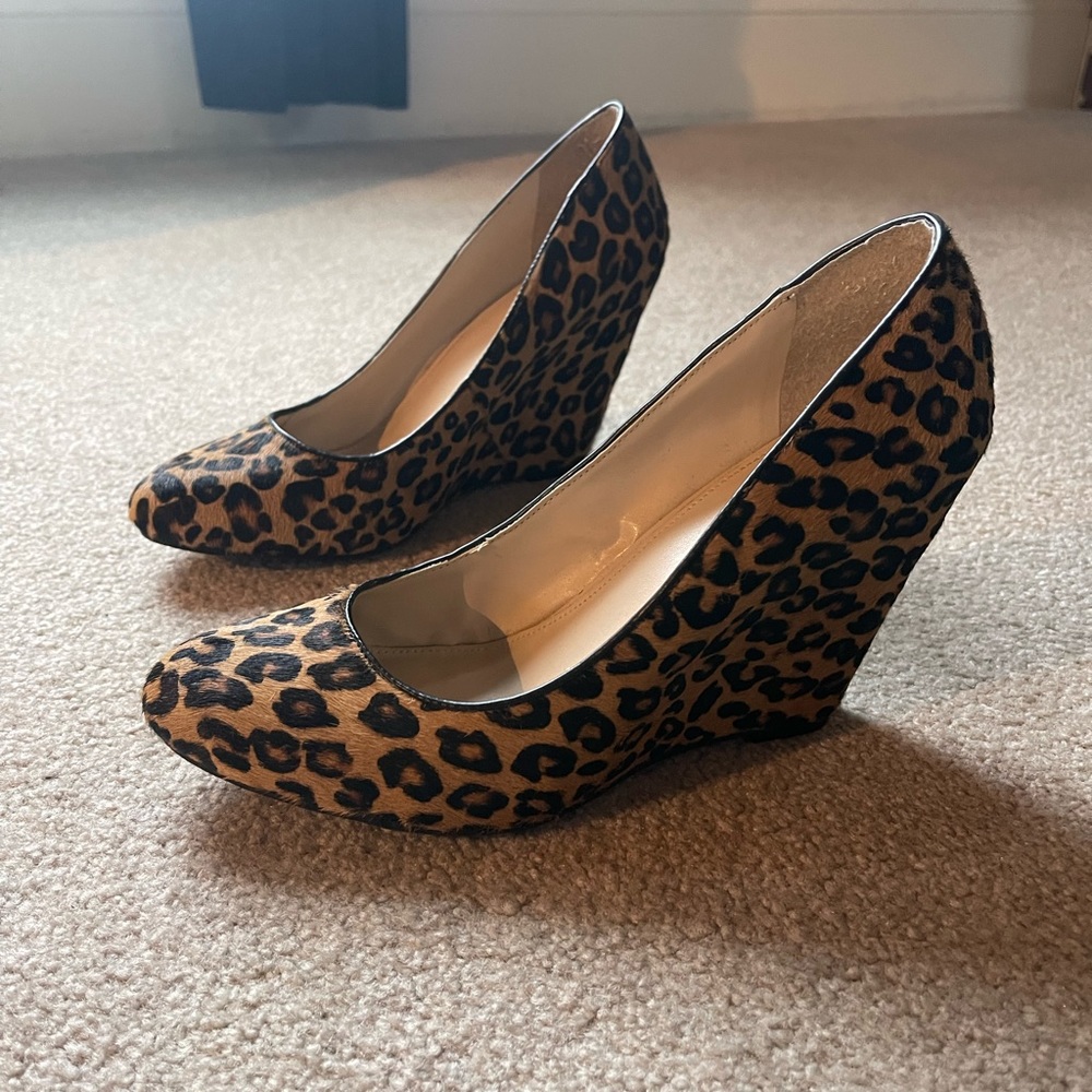 Banana Republic leopard wedge heels